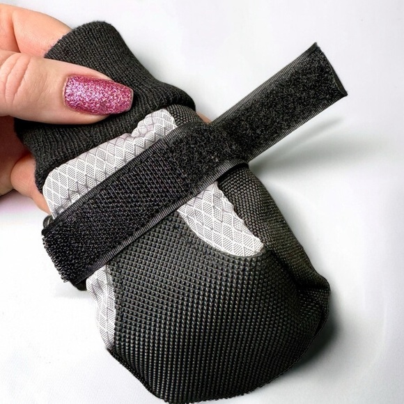 Dog Boots Winter Shoes Waterproof Reflective Cold Weather Wear Black Small New - Picture 5 of 6